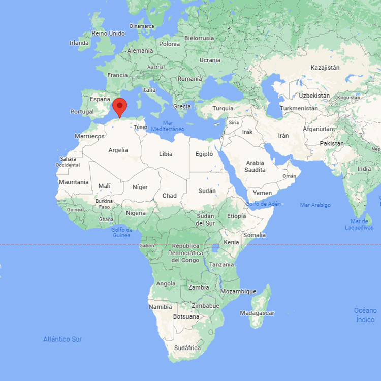 Capital de Argelia en el mapa