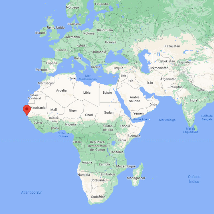 Capital de Senegal en el mapa