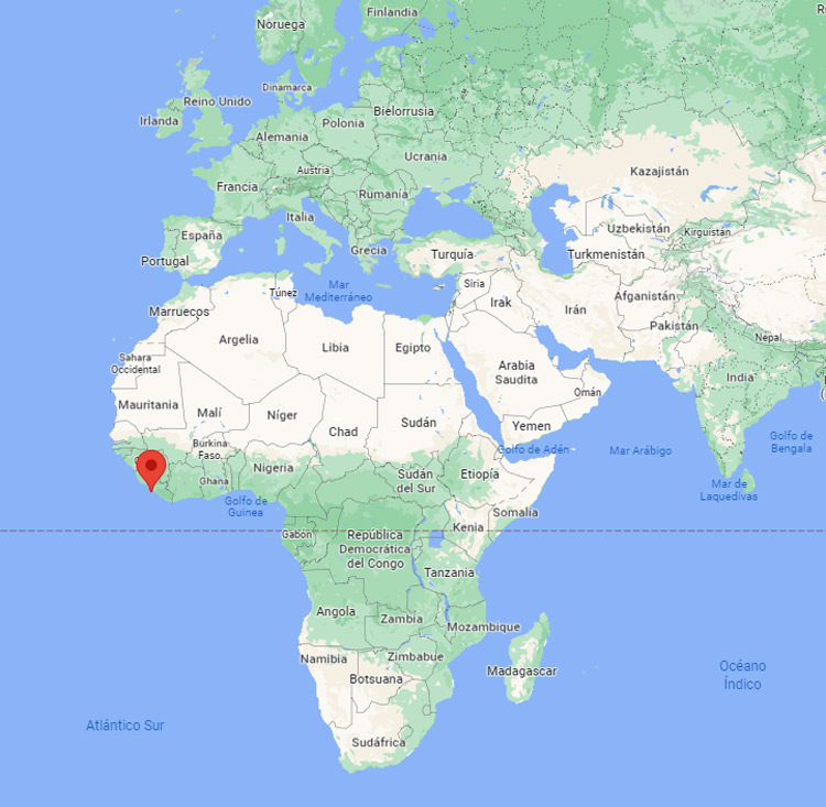Capital de Liberia en el mapa
