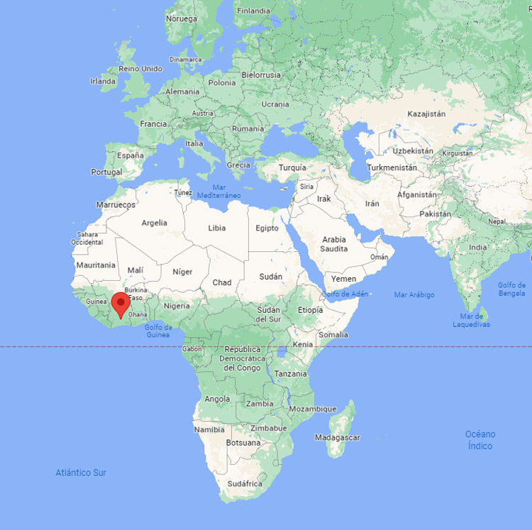 Capital de Costa de Marfil en el mapa