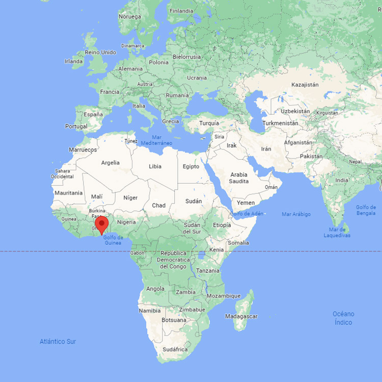 Capital de Ghana en el mapa