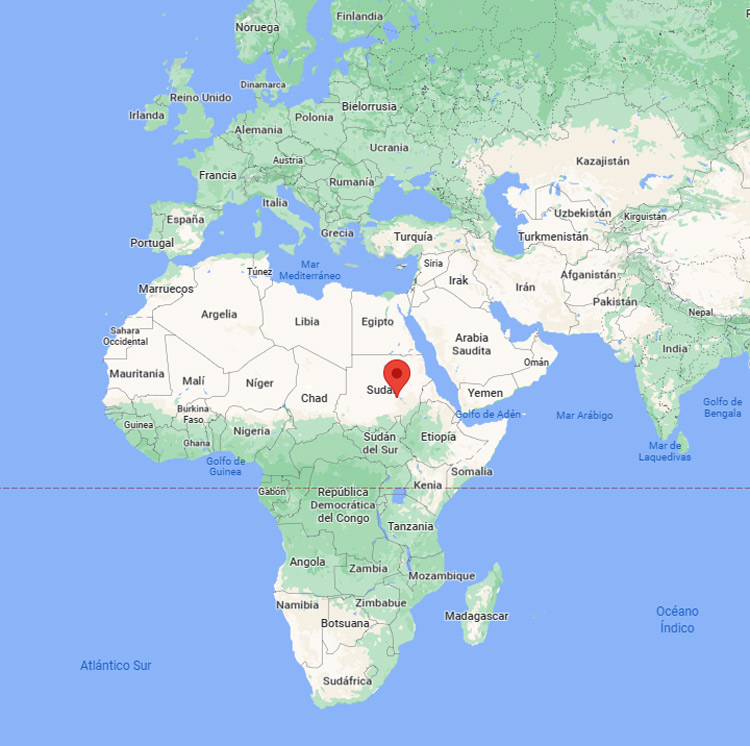 Capital de Sudán en el mapa