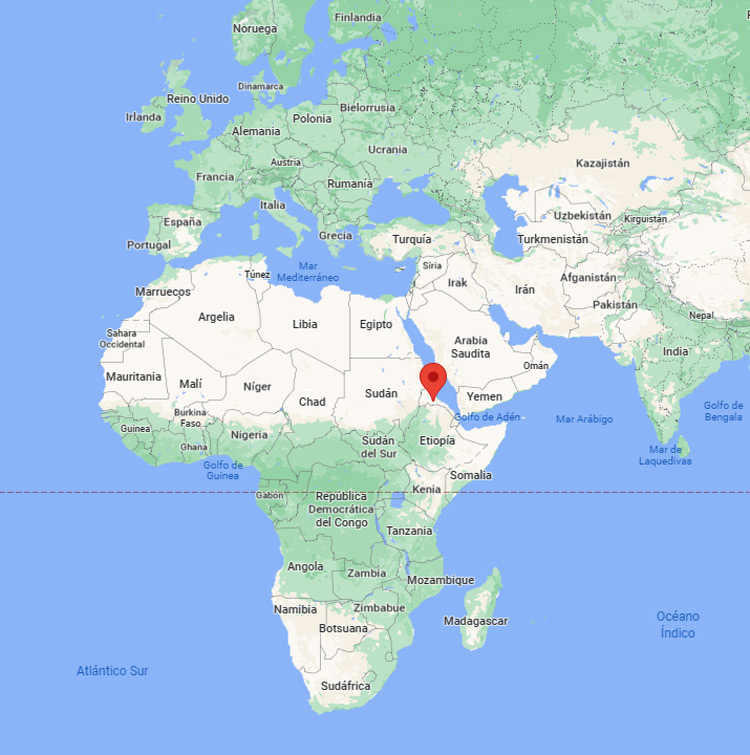 Capital de Eritrea en el mapa