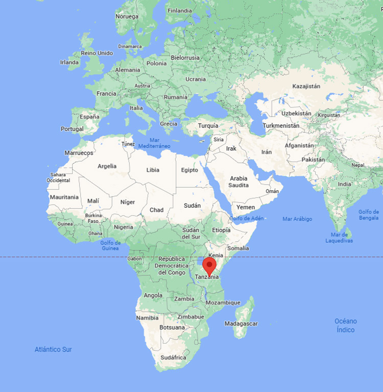 Capital de Tanzania en el mapa