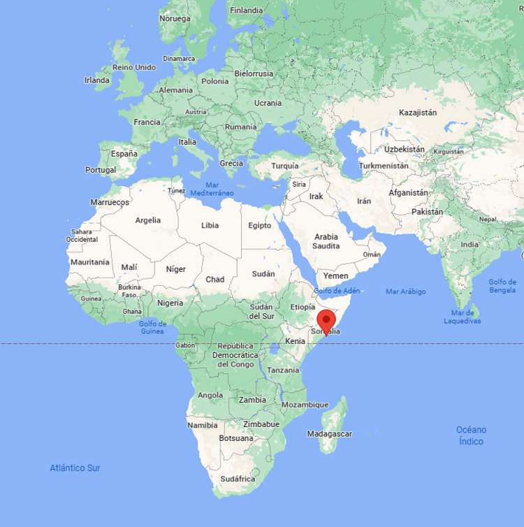 Capital de Somalia en el mapa