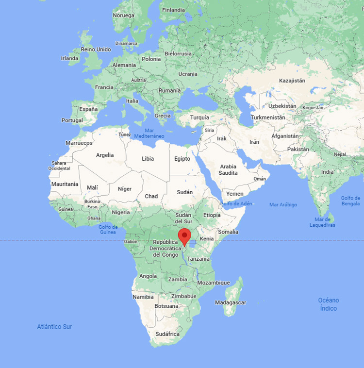 Capital de Ruanda en el mapa