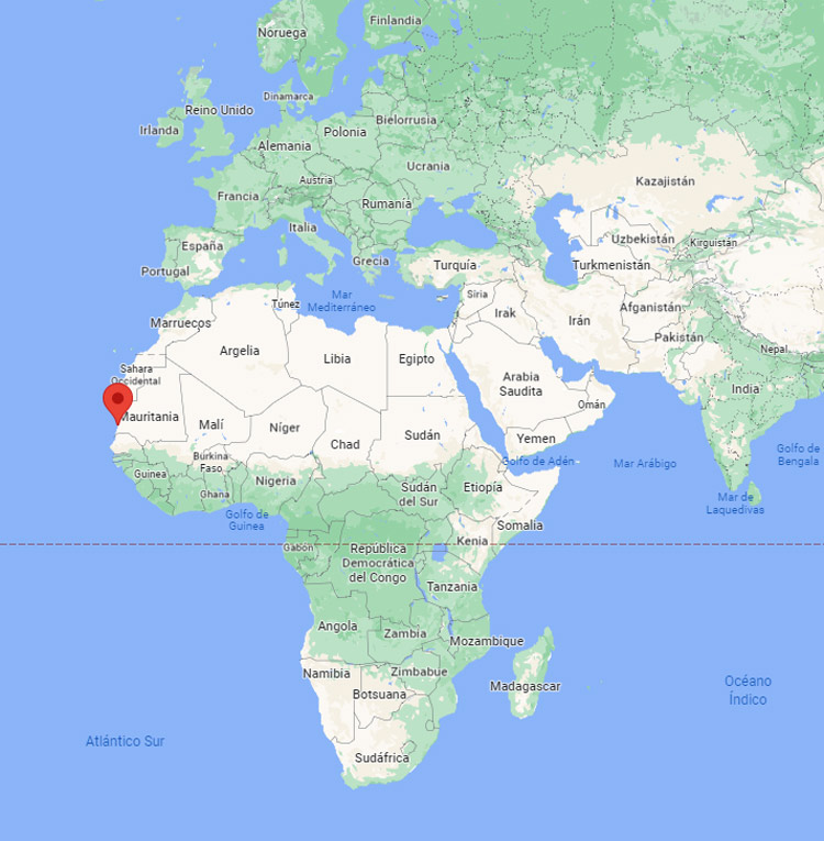 Capital de Mauritania en el mapa