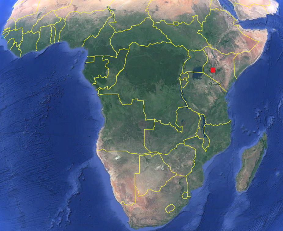 El lago Nakuru en el mapa de África