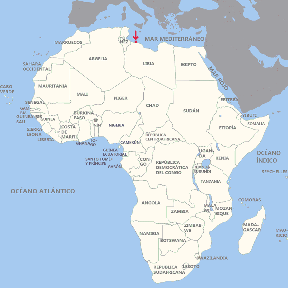 Capital de Libia en el mapa de África
