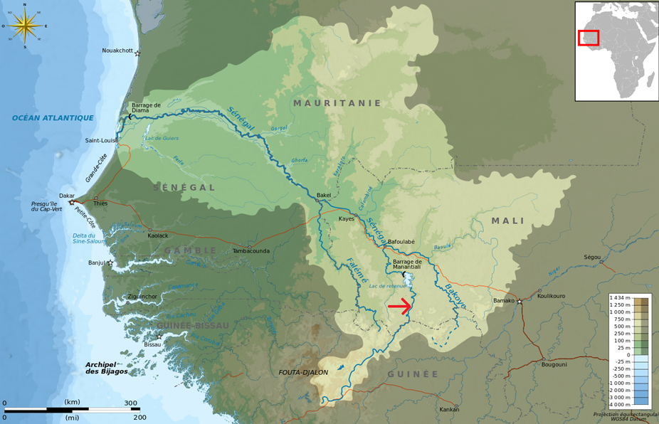 Mapa de localización del río Bafing
