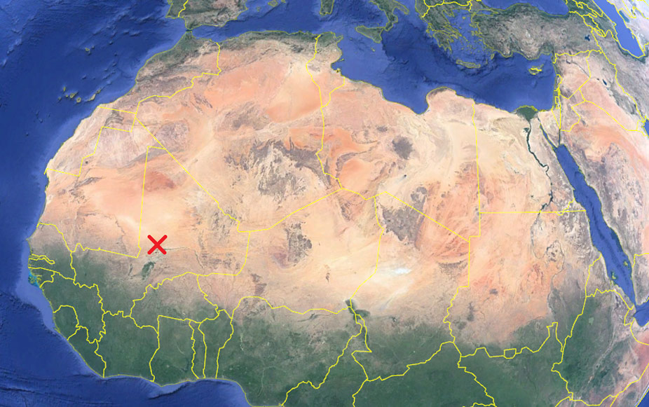 Situación del lago Faguibine