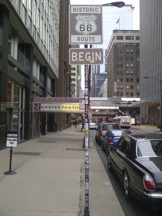 Inicio de la ruta 66 en Chicago