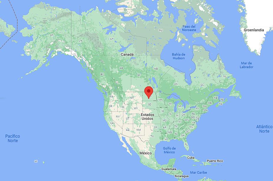 Capital de Dakota del Norte en el mapa