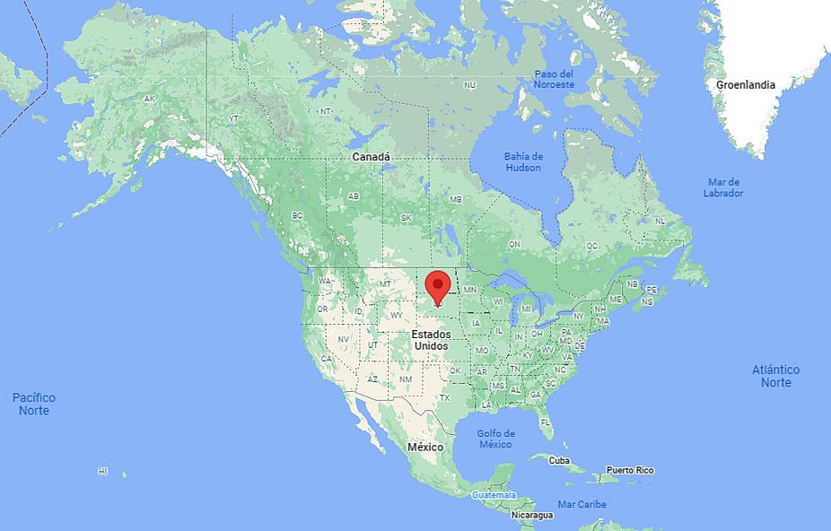 Capital de Dakota del Sur en el mapa