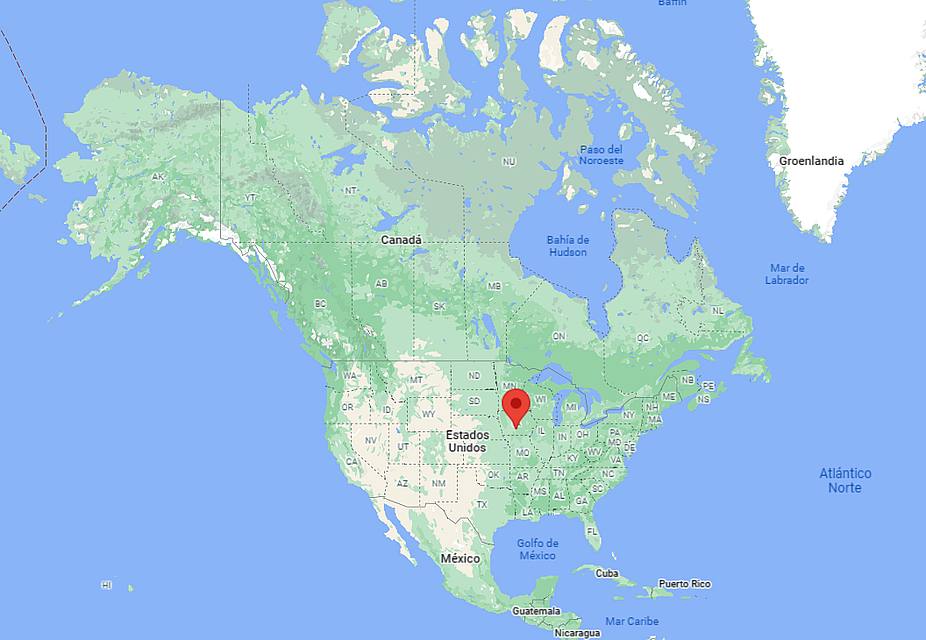 Capital de Iowa en el mapa