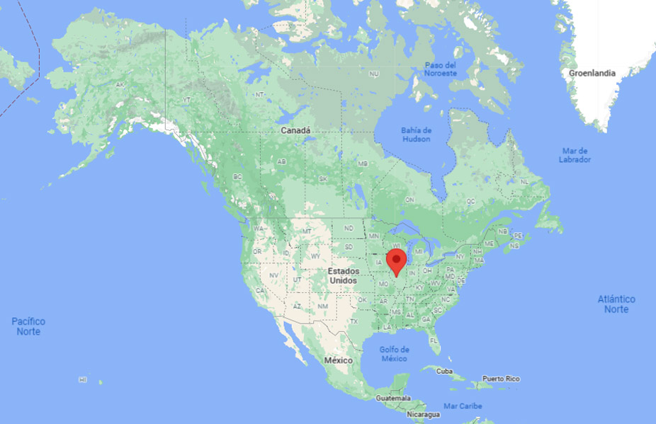 Capital de Illinois en el mapa