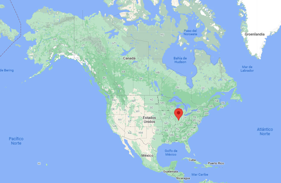 Capital de Indiana en el mapa