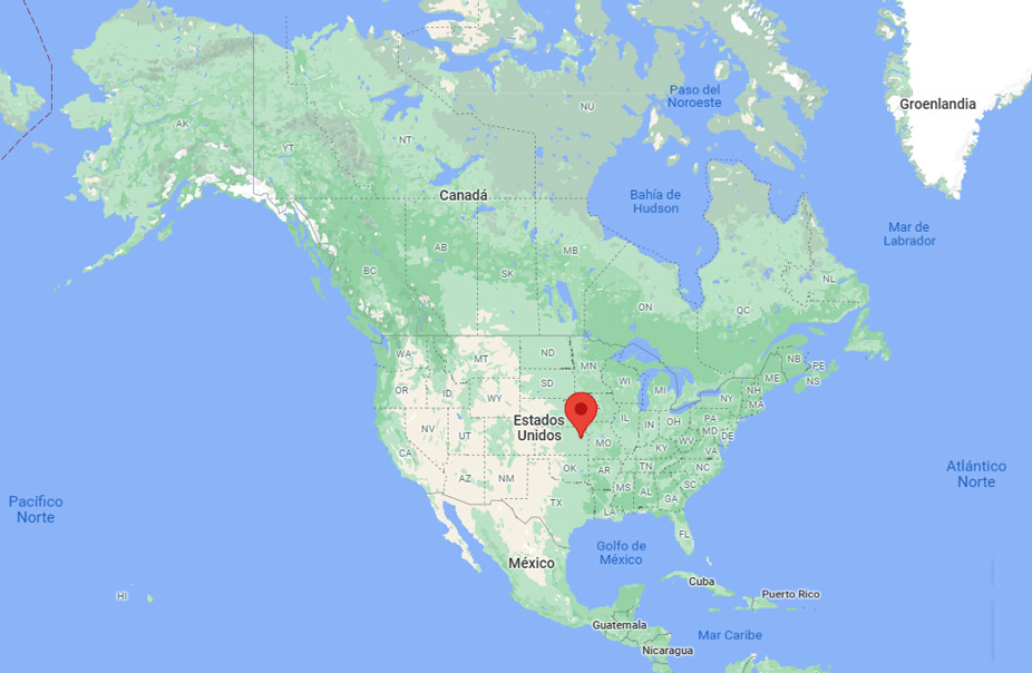 Capital de Kansas en el mapa