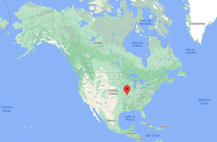 Capital de Misuri en el mapa