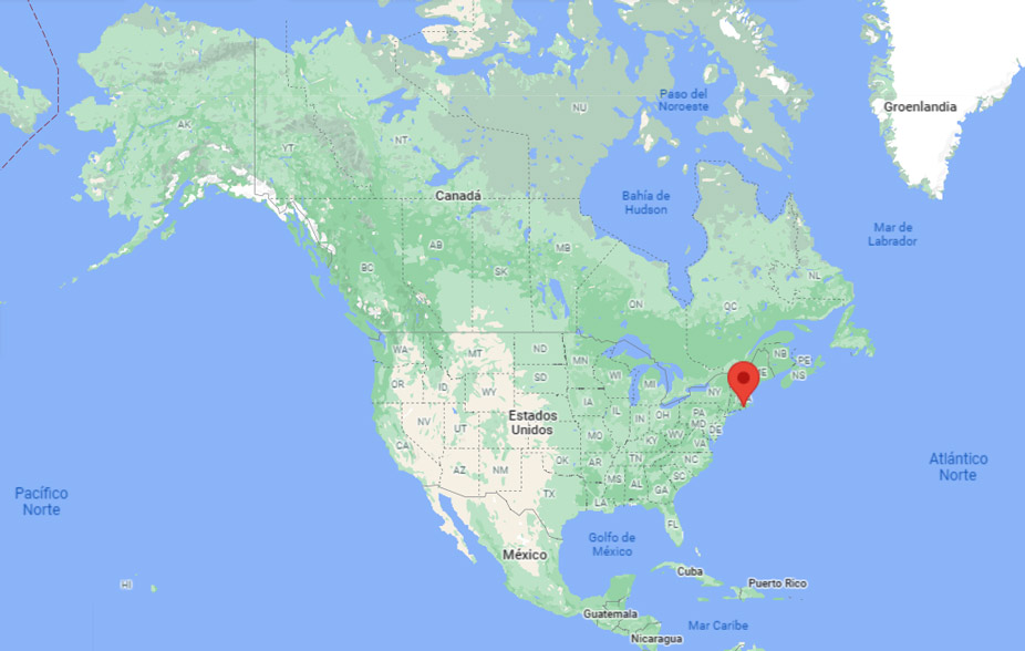 Capital de Rhode Island en el mapa