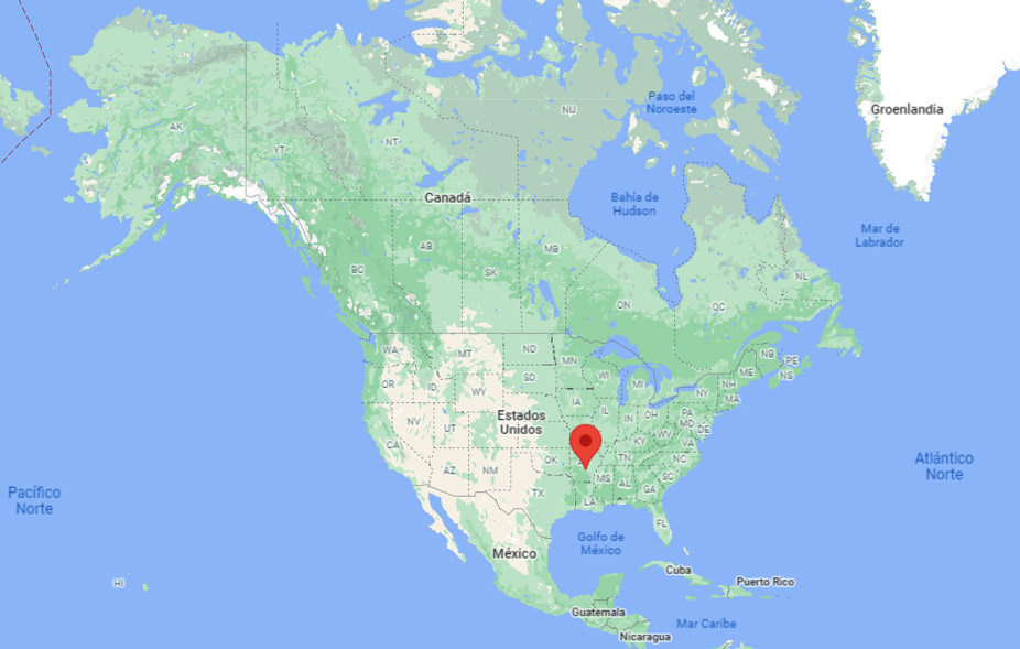 Capital de Arkansas en el mapa