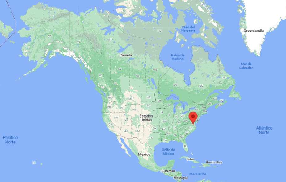 Capital del estado de Virginia en el mapa
