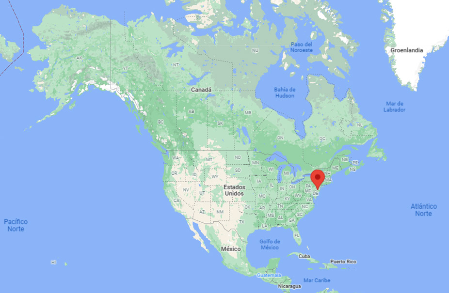 Capital de Nueva Jersey en el mapa