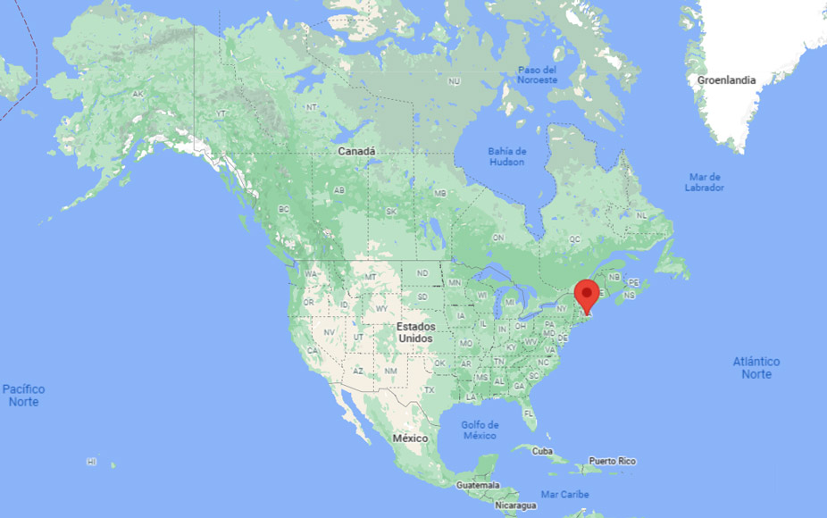 Capital del estado de Massachusetts en el mapa