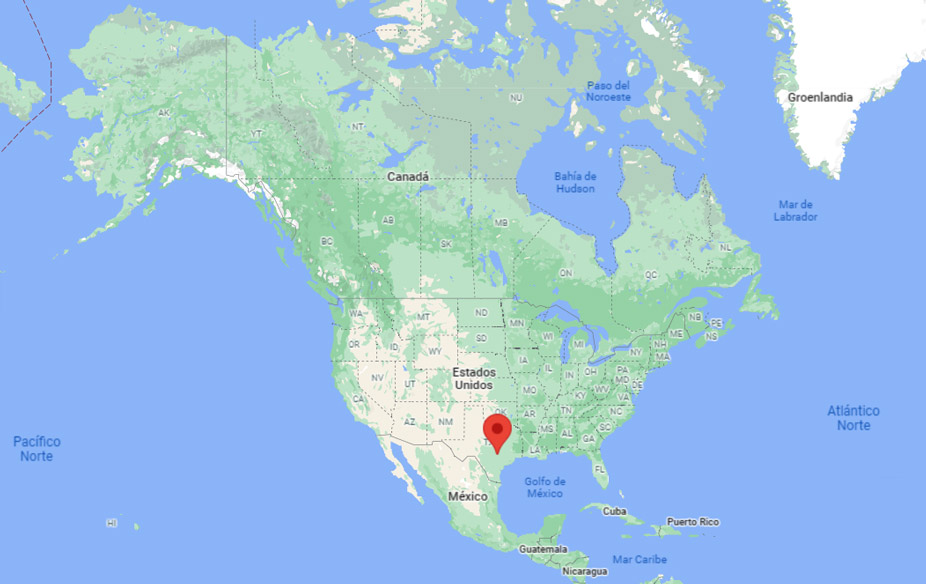 Capital de Texas en el mapa