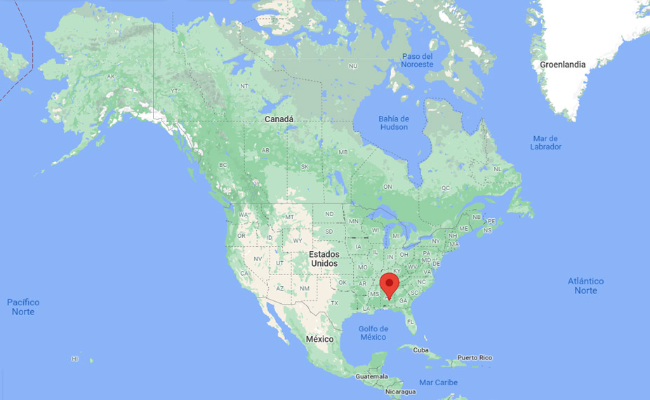 Capital de Alabama en el mapa