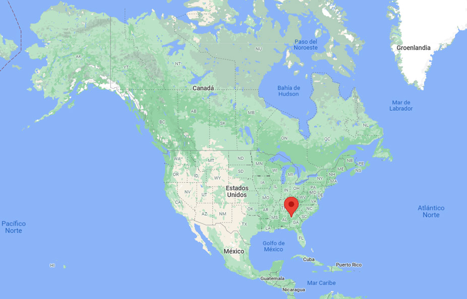 Capital del estado de Georgia en el mapa