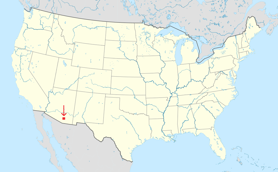 Tucson en el mapa de Usa