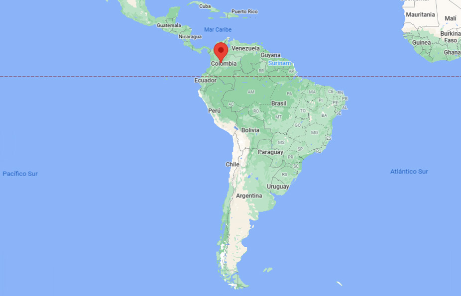 Capital de Colombia en el mapa