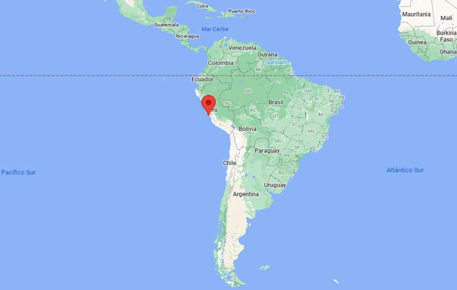 Capital de Perú en el mapa