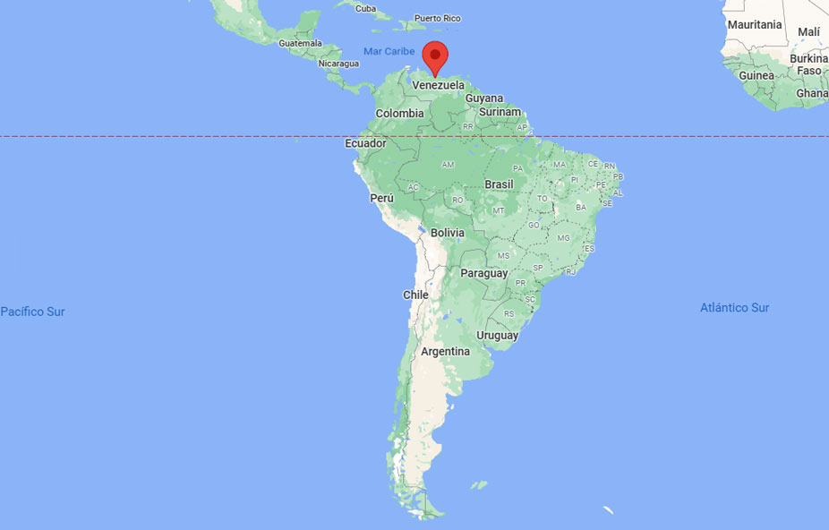 Capital de Venezuela en el mapa