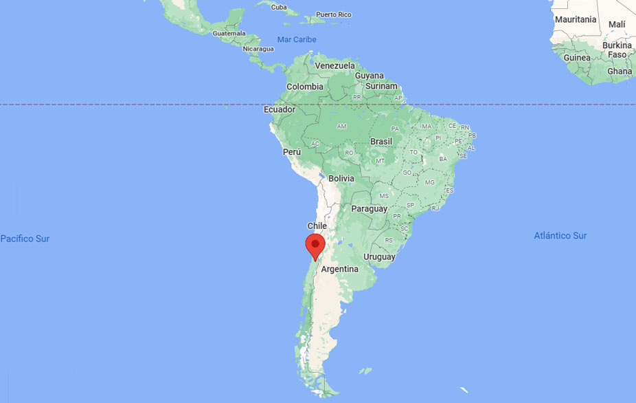 Capital de Chile en el mapa