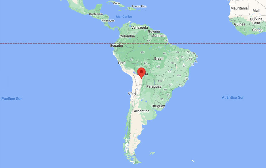 Capital de Bolivia en el mapa