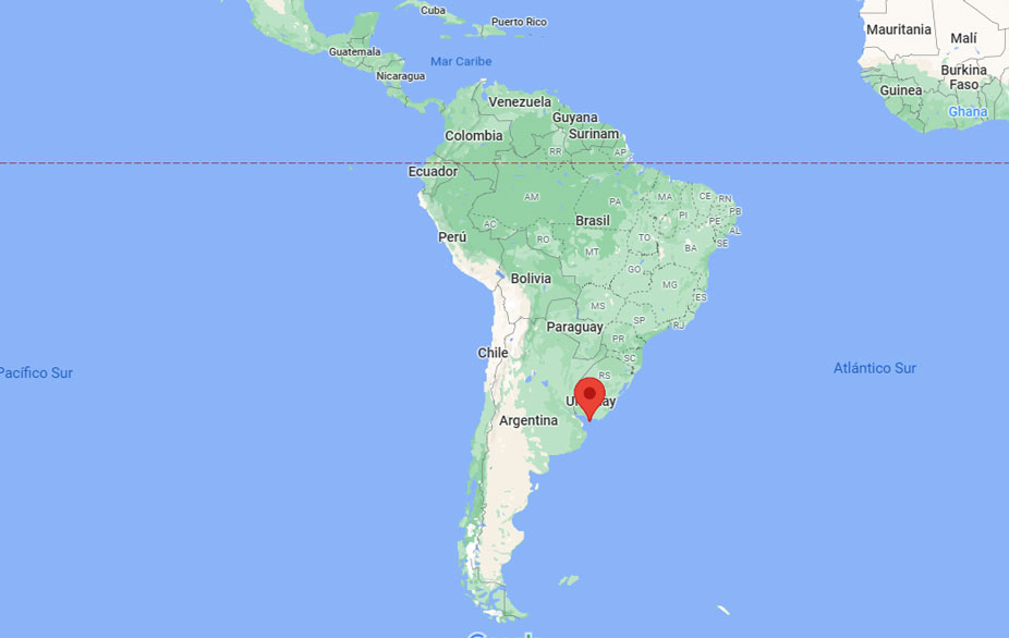 Capital de Uruguay en el mapa