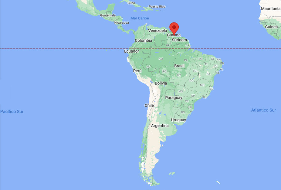 Capital de Guyana en el mapa