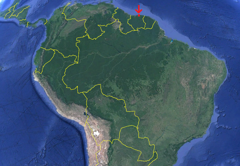 Capital de Surinam en el mapa