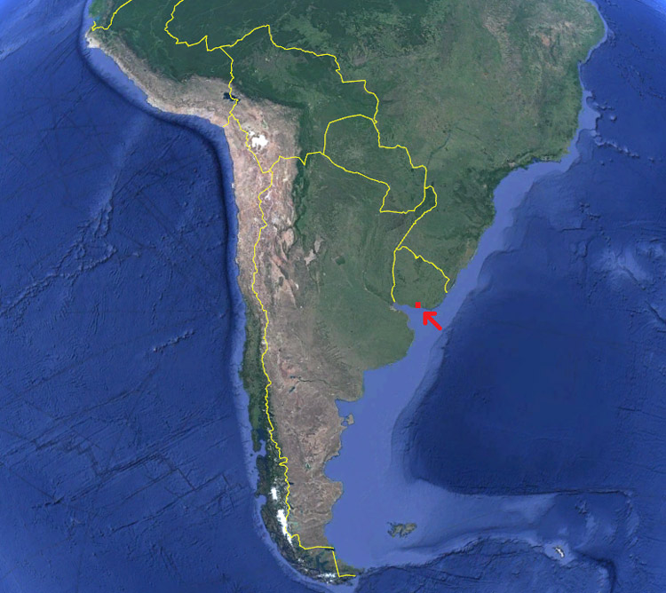 Capital de Uruguay en el mapa