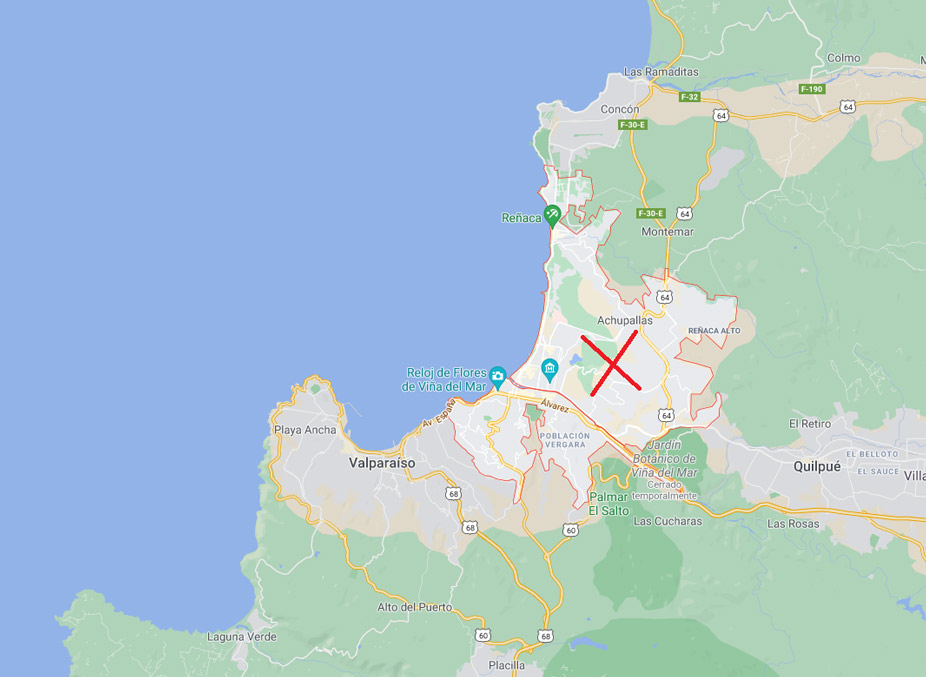 Viña del Mar en el mapa