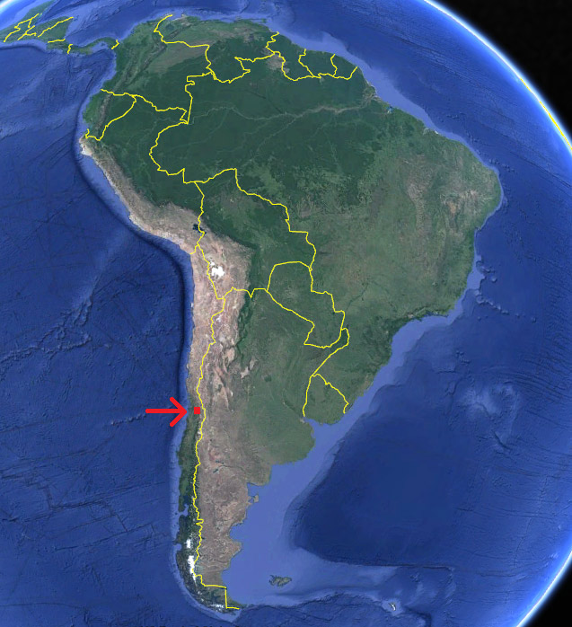 capital de Chile en el mapa