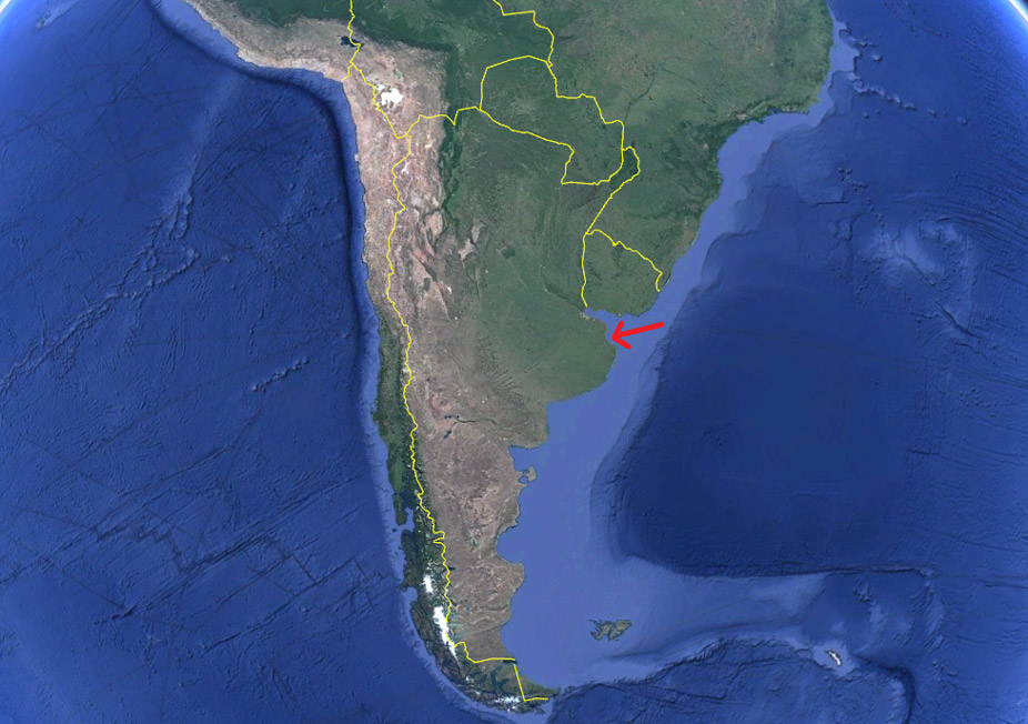 Bahía de Samborombón en el mapa