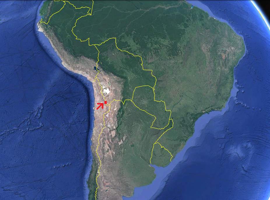 Los Cerros de Tocorpuri en el mapa