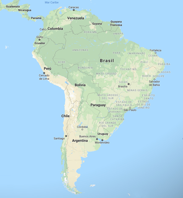 País que limita al sur con Brasil