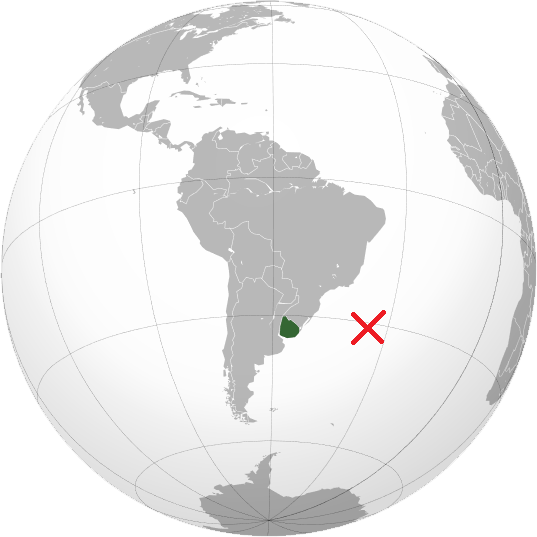 Océano que baña las costas de Uruguay