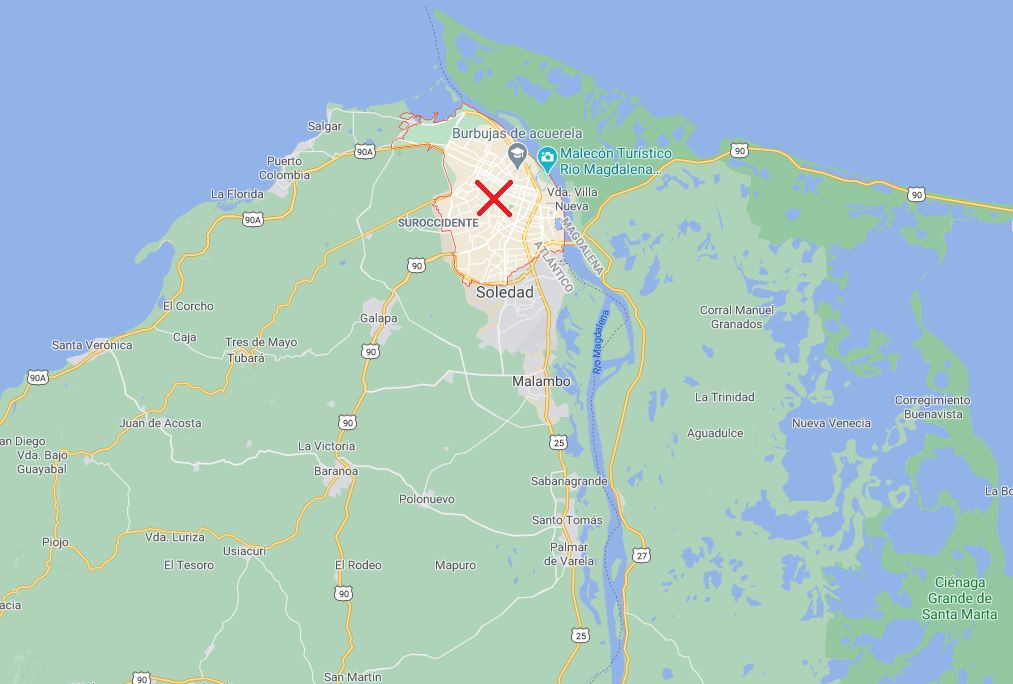 Barranquilla en el mapa