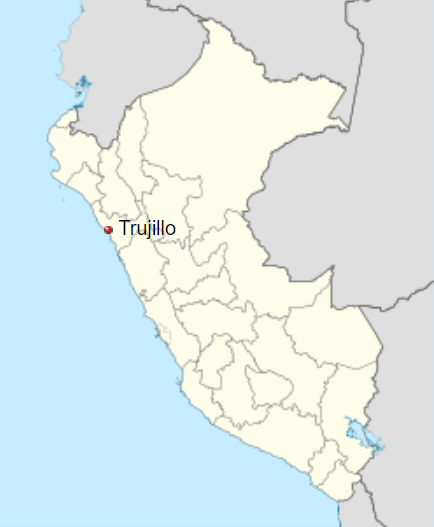La ciudad de Trujillo en el mapa