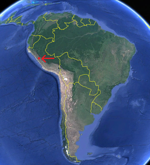 montaña Yerupajá en el mapa